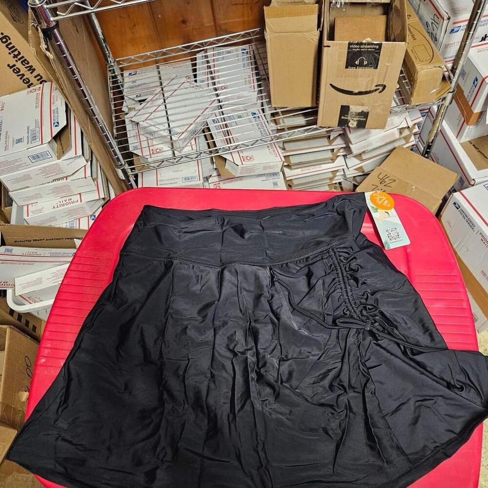 (43) MyChamo Black UPF 50+ Swim Skirt Activewear Skort with Built-In Shorts